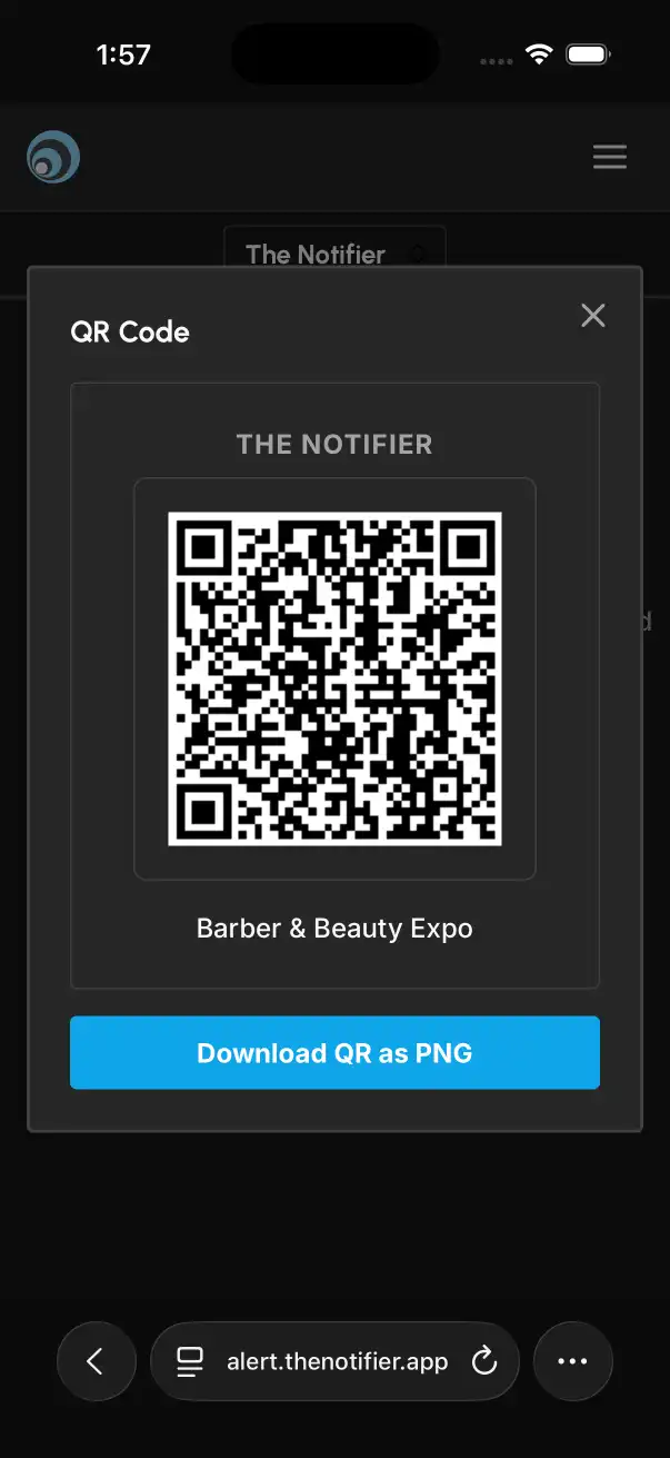 Group alerts: Share your group's QR code so people can join by scanning it. (mobile)